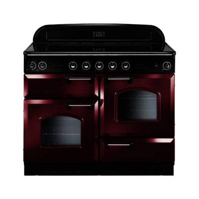 Rangemaster Classic 110cm Electric Induction 87560 Range Cooker in Cranberry with Chrome Trim and Induction Hob Rangemaster Classic 110cm Electric Induction 87560 Range Cooker in Cranberry with Chrome Trim and Induction Hob
